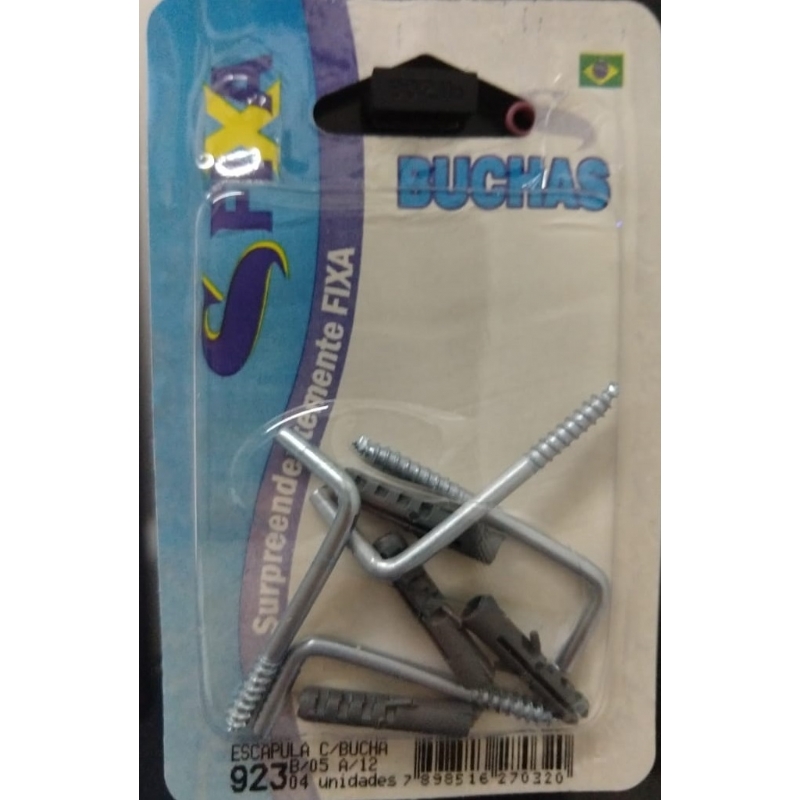 Foto Cartela com Escapula e Bucha 08 PL - SFIXA 0925-04