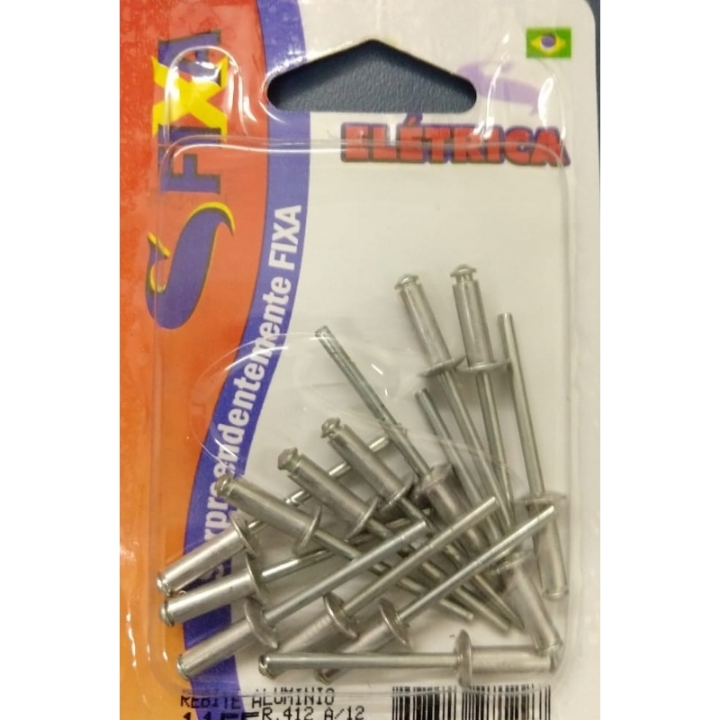 Foto Cartela com Rebite alumínio R412 - SFIXA 1155-14