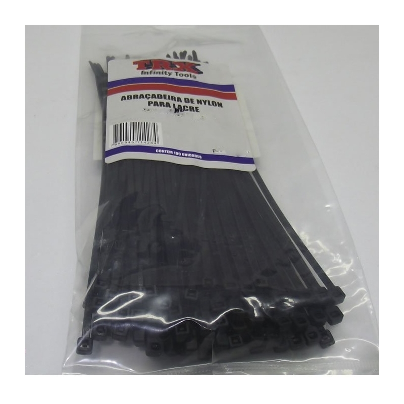 Foto Abraçadeira Nylon Preta 3,6 X 200MM TRX 1134 (100 UNID)