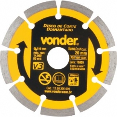 Foto DISCO DE CORTE DIAMANTADO V3 - 110MM - CÓDIGO 12.68.300.000 - VONDER