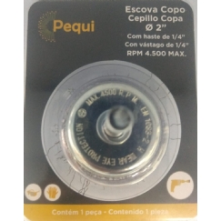 Foto ESCOVA COPO 2 HASTE 1/4 AÇO CARBONO PEQUI 600821