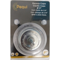 Foto ESCOVA COPO 3 HASTE 1/4 AÇO CARBONO PEQUI 600921